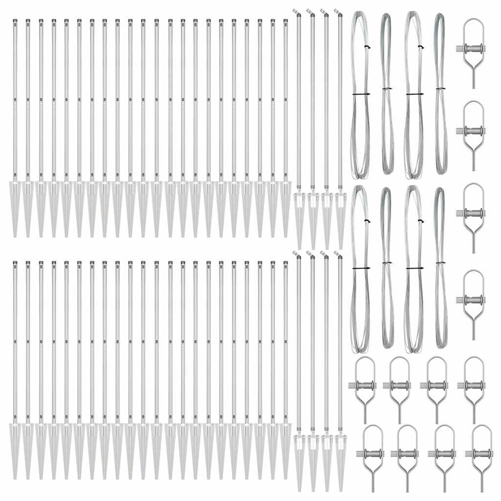 Stängselstolpe 52 pcs Grå 3,2 x 3,2 x 120 cm