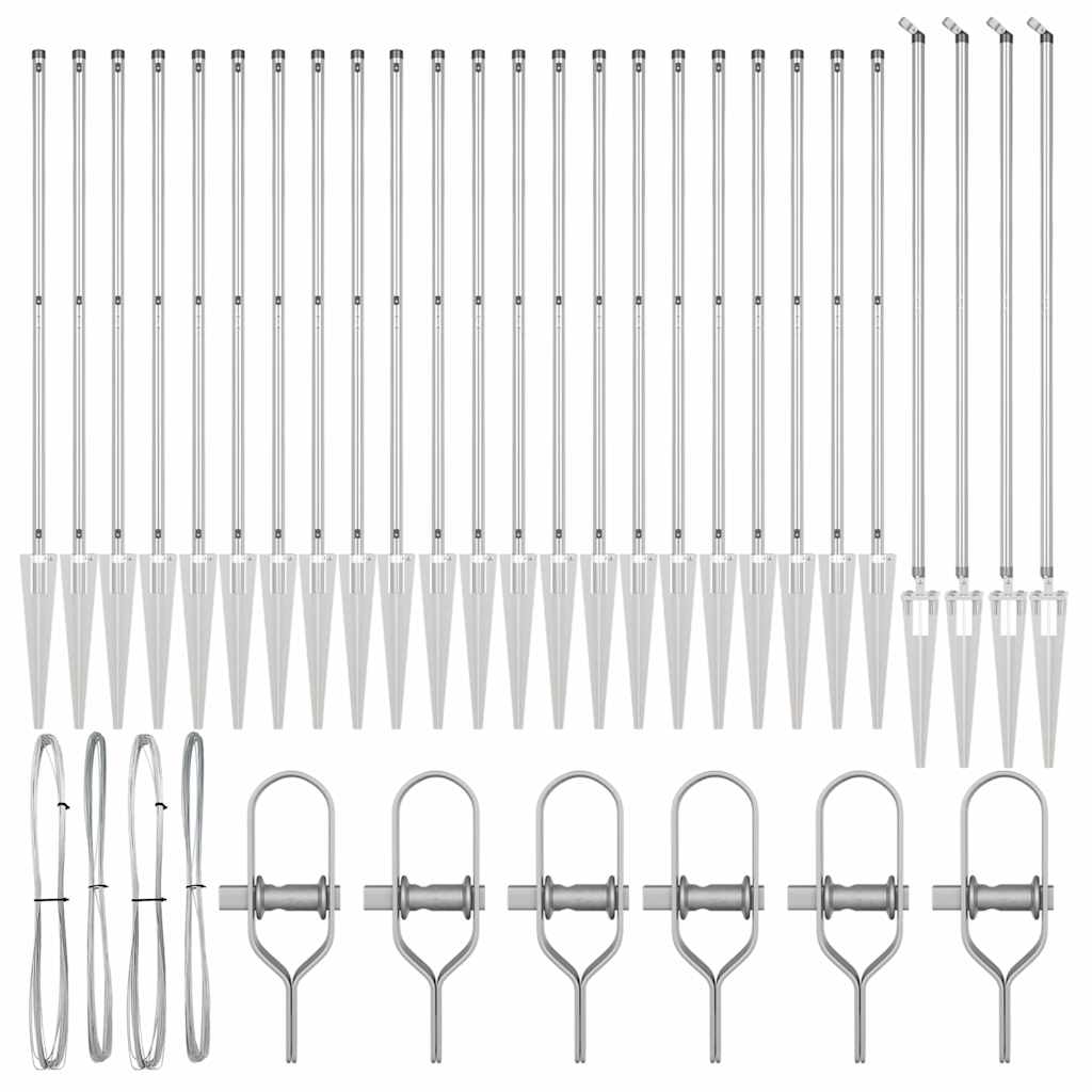 Stängselstolpe 26 pcs Grå 3,2 x 3,2 x 140 cm