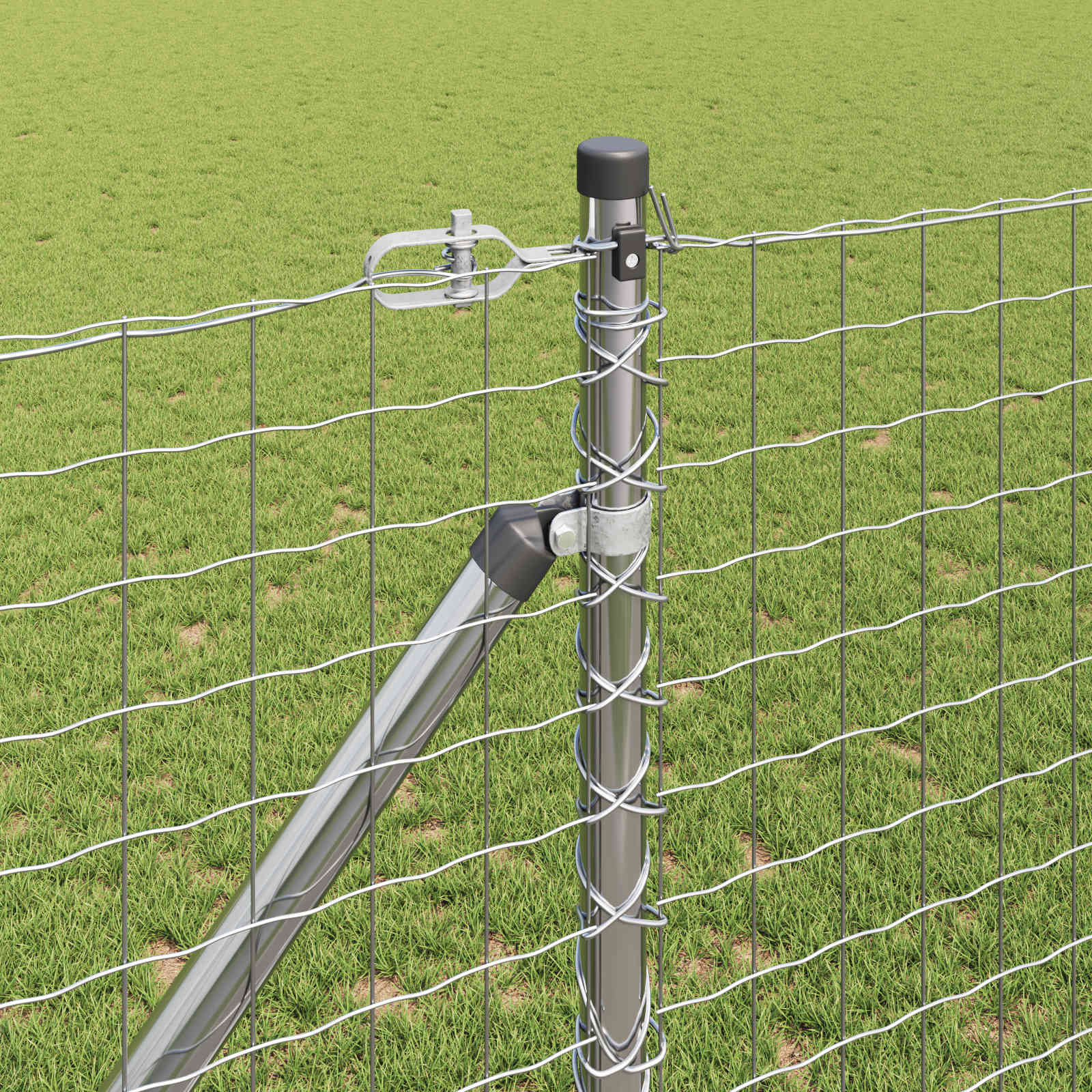 Stängselstolpe 52 pcs Grå 3,2 x 3,2 x 160 cm