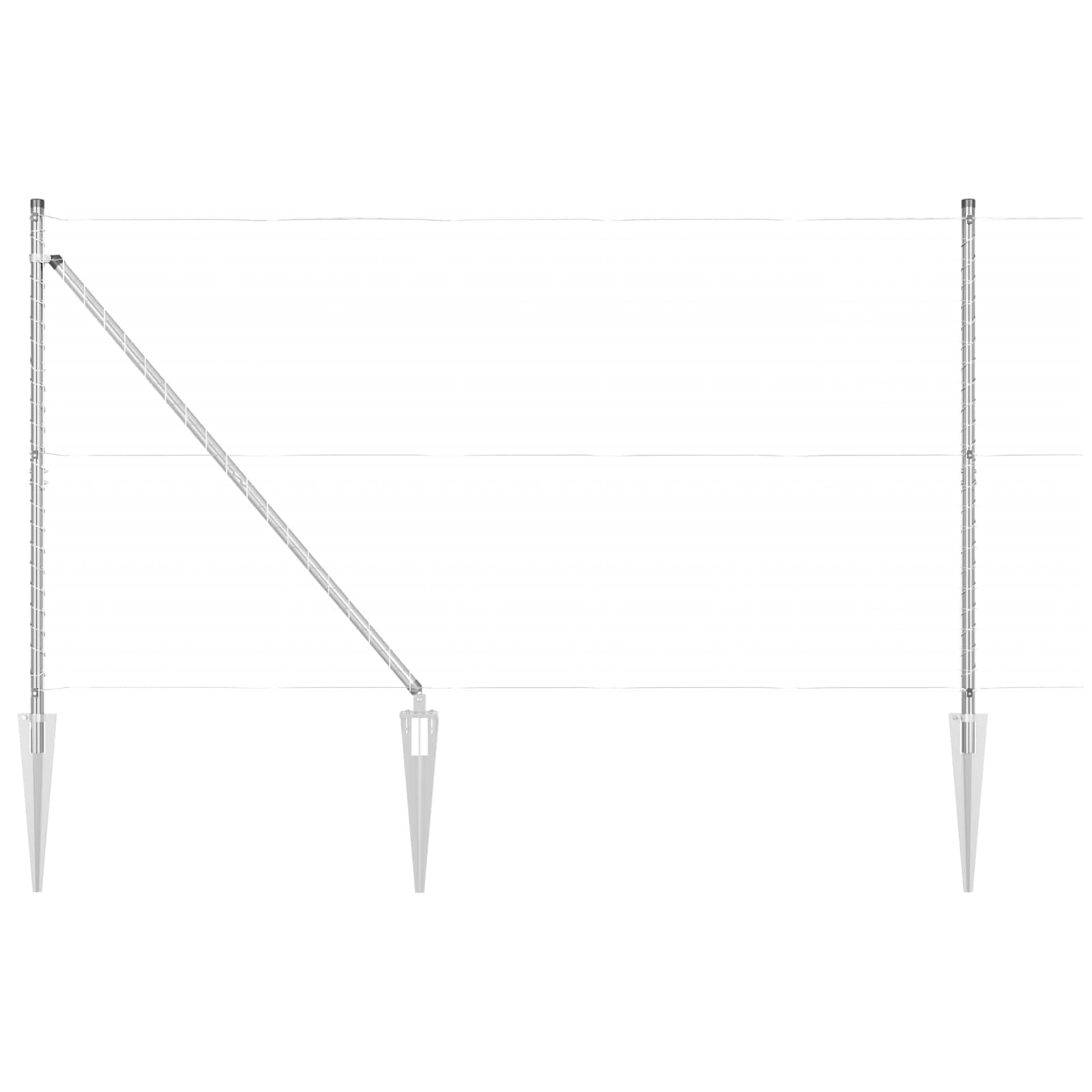 Stängselstolpe 52 pcs Grå 3,2 x 3,2 x 160 cm