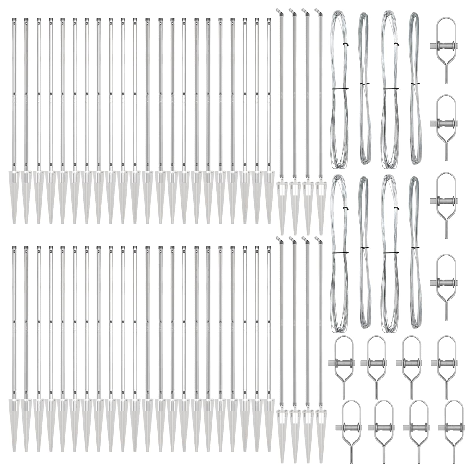 Stängselstolpe 52 pcs Grå 3,2 x 3,2 x 160 cm