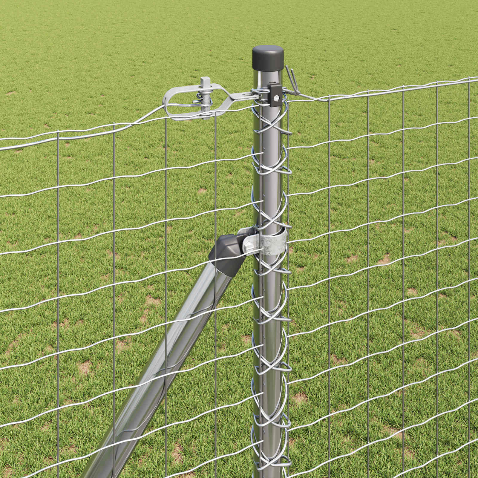 Stängselstolpe 26 pcs Grå 3,2 x 3,2 x 170 cm