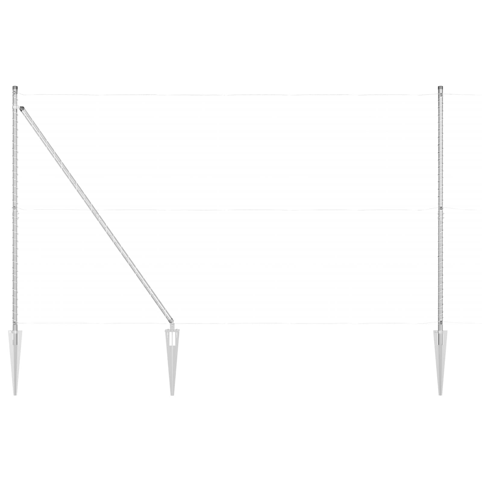 Stängselstolpe 26 pcs Grå 3,2 x 3,2 x 170 cm