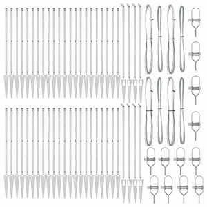 Stängselstolpe 52 pcs Grå 3,2 x 3,2 x 170 cm