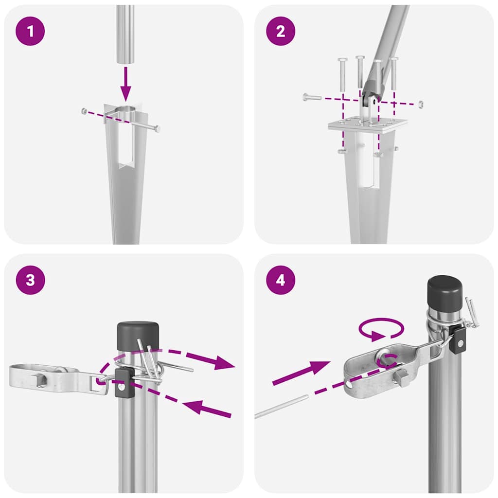 Stängselstolpe 52 pcs Grå 3,2 x 3,2 x 170 cm