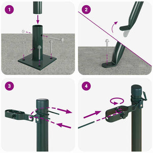 Stängselstolpe 26 pcs Grå 3,2 x 3,2 x 110 cm