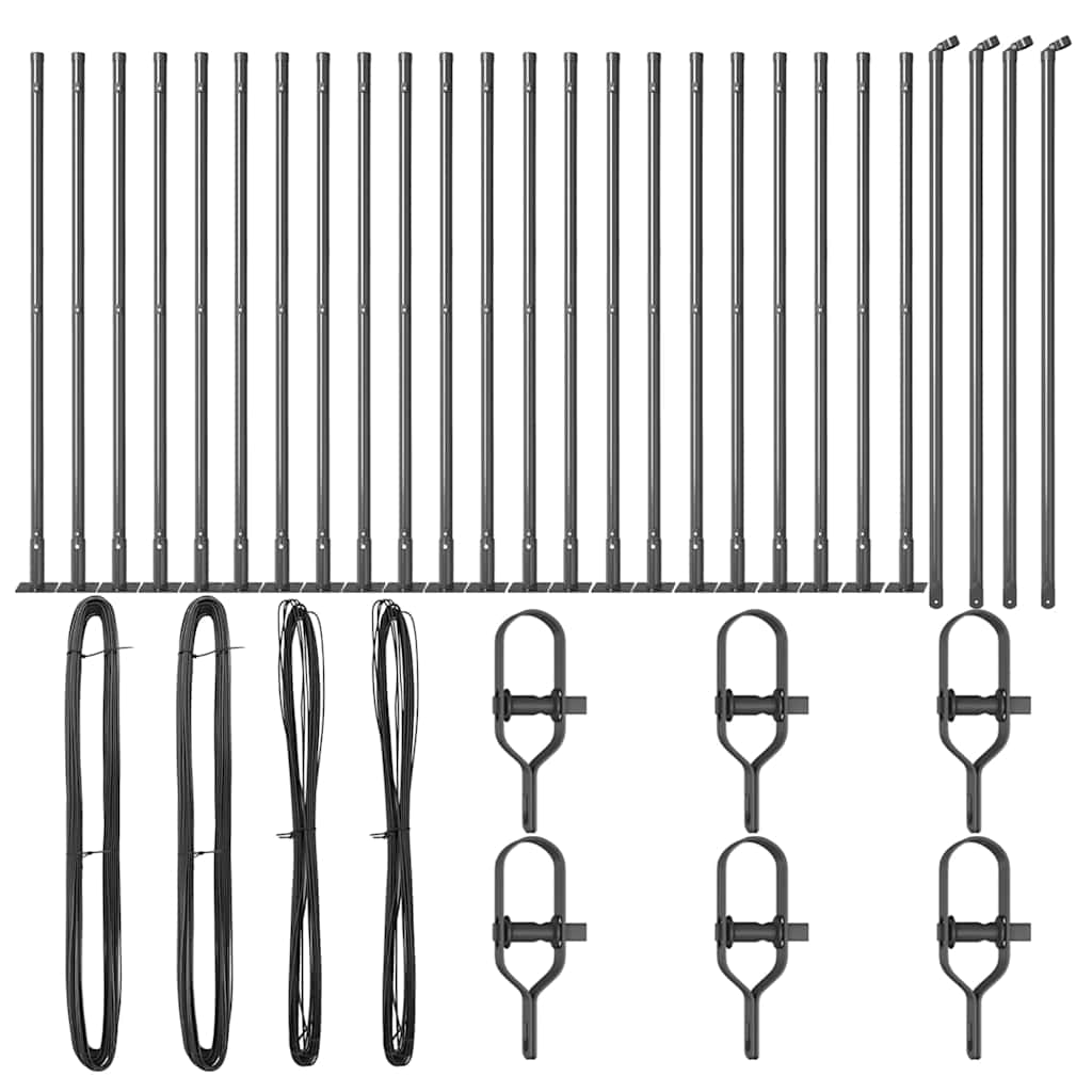 Stängselstolpe 26 pcs Grå 3,2 x 3,2 x 110 cm