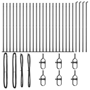 Stängselstolpe 26 pcs Grå 3,2 x 3,2 x 83,5 cm