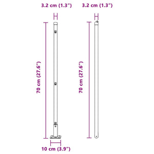 Stängselstolpe 26 pcs Grå 3,2 x 3,2 x 70 cm