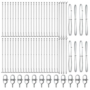 Stängselstolpe 52 pcs Grå 3,2 x 3,2 x 70 cm