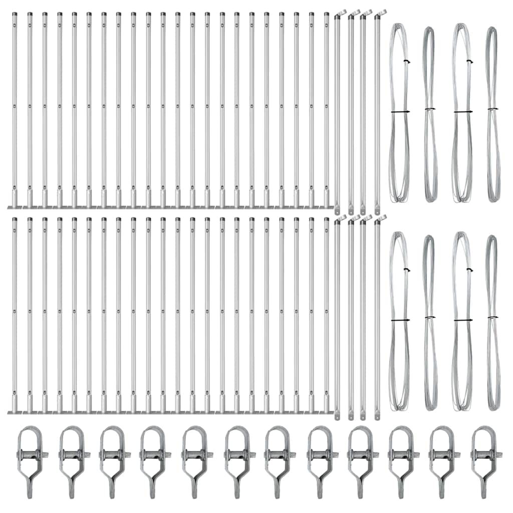Stängselstolpe 52 pcs Grå 3,2 x 3,2 x 110 cm