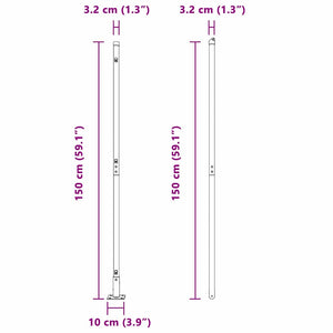 Stängselstolpe 26 pcs Grå 3,2 x 3,2 x 78,5 cm