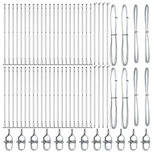 Stängselstolpe 52 pcs Grå 3,2 x 3,2 x 83,5 cm