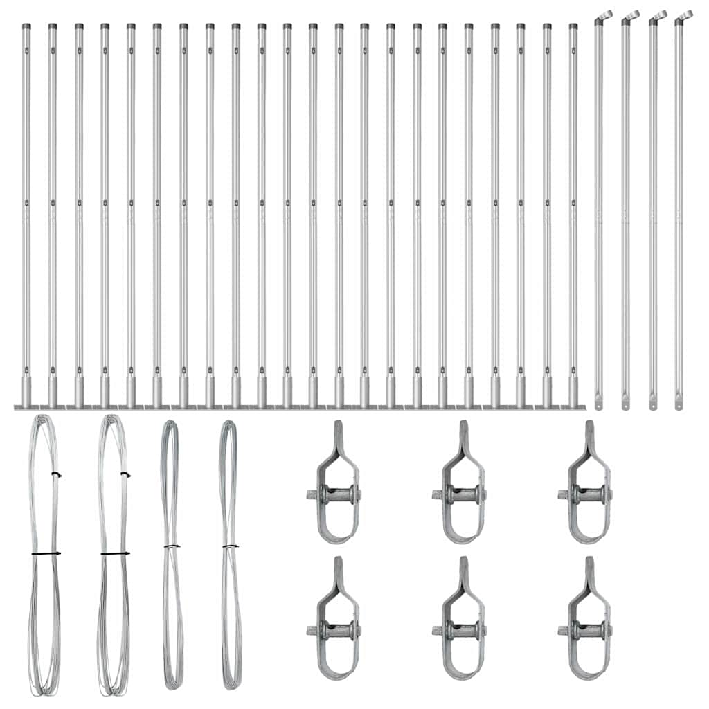 Stängselstolpe 26 pcs Grå 3,2 x 3,2 x 88,5 cm