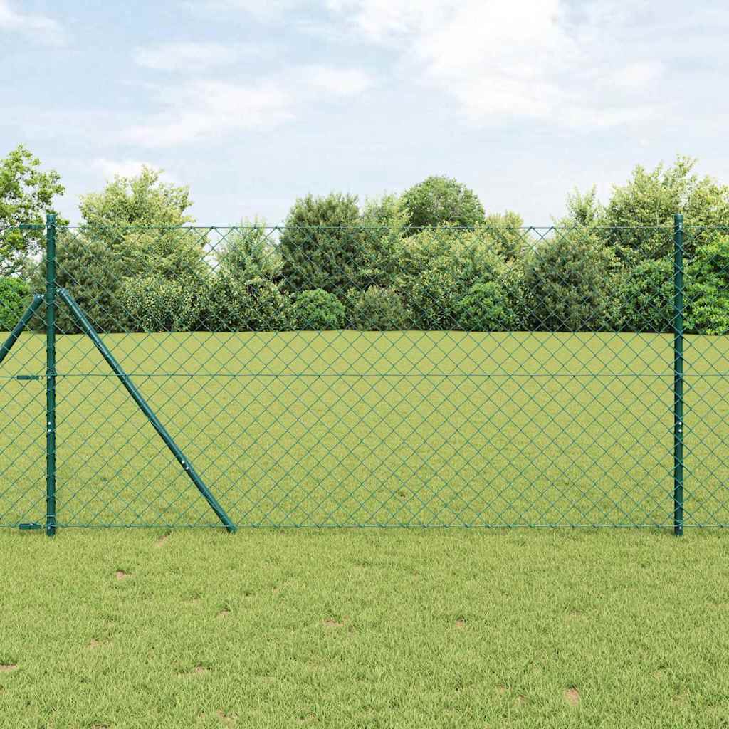Kedjehängd Stängsel Markfix 1 x 25 m PVC-belagda stål Grön Mesh