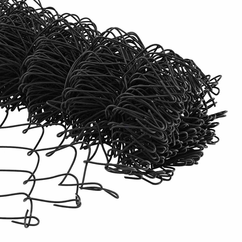 Stängselstolpe Grå 10 x 1,4 m (60 x 60 mm nät) Stål och PVC