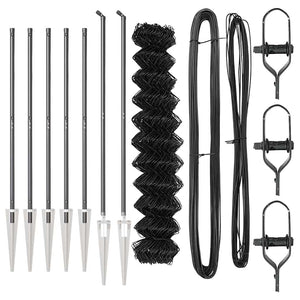 Stängselstolpe Grå 10 x 1,4 m (60 x 60 mm nät) Stål och PVC