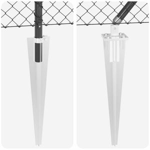 Stängselstolpe Grå 25 x 0,8 m (40 x 40 mm nät) Stål och PVC