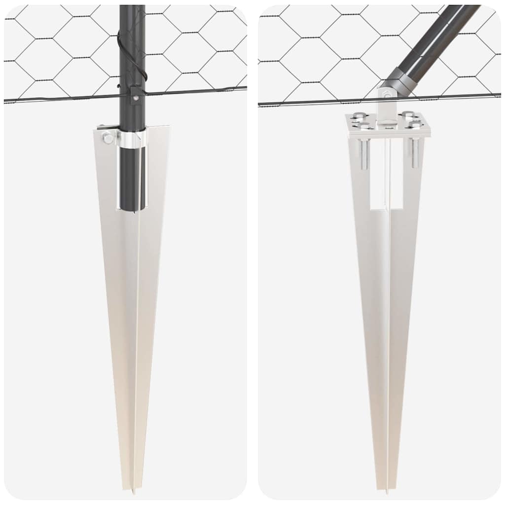 Stängselstolpe Grå 25 x 1 m (40 x 40 mm mesht) Stål och PVC