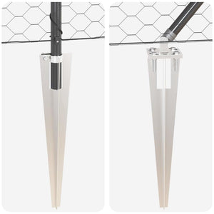 Stängselstolpe Grå 25 x 1 m (40 x 40 mm mesht) Stål och PVC