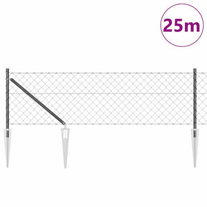 Stängselstolpe Grå 25 x 0,4 m (60 x 60 mm nät) Stål och PVC