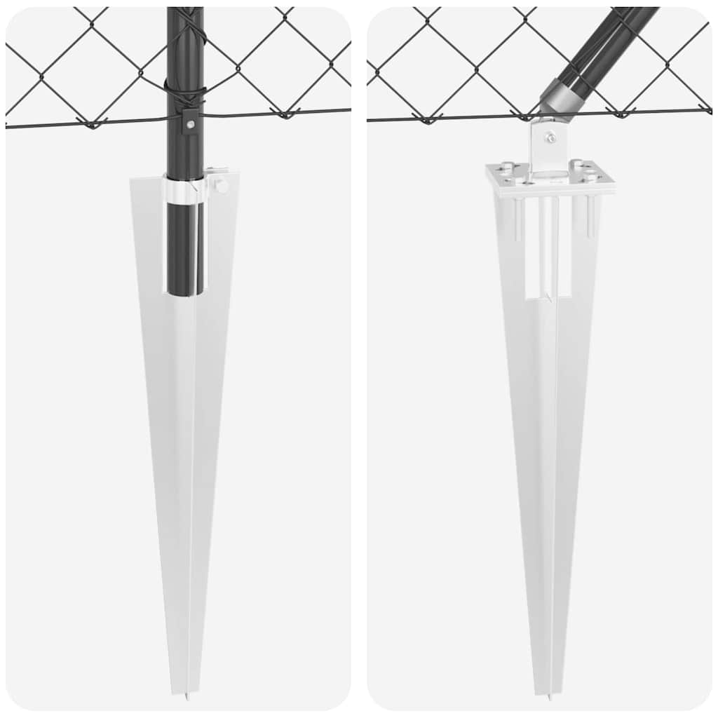 Stängselstolpe Grå 25 x 0,6 m (60 x 60 mm nät) Stål och PVC