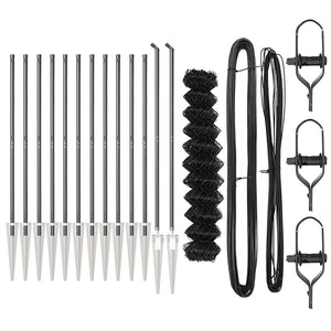 Stängselstolpe Grå 25 x 1,4 m (60 x 60 mm nät) Stål och PVC