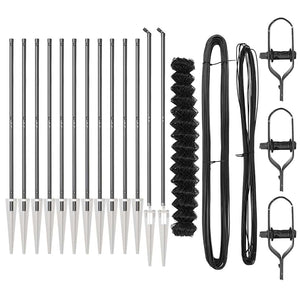 Stängselstolpe Grå 25 x 1,6 m (60 x 60 mm nät) Stål och PVC