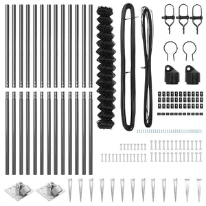 Stängselstolpe Grå 25 x 1,6 m (60 x 60 mm nät) Stål och PVC
