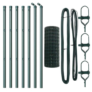 Stängsel med stolpe Grön 0,4 x 10 m Stål och PVC