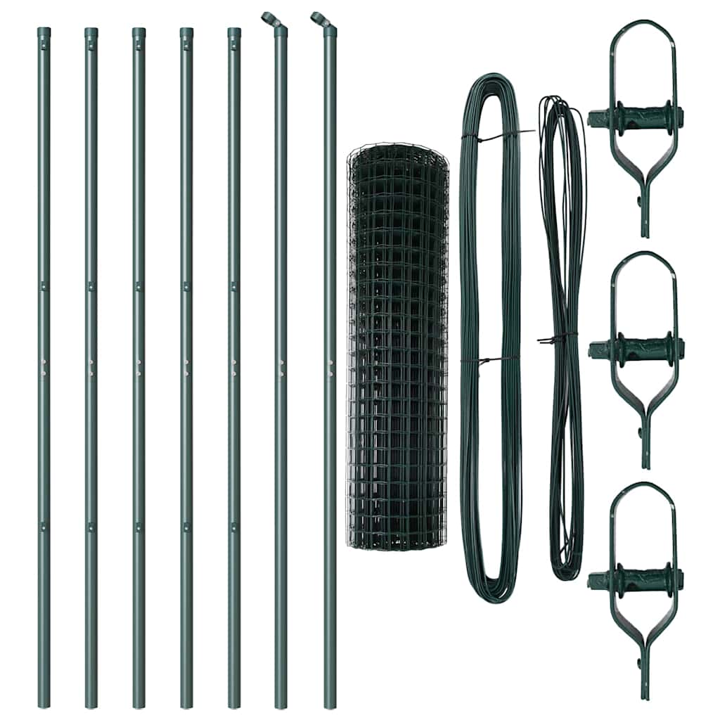 Stängsel med stolpe Grön 1,4 x 10 m Stål och PVC