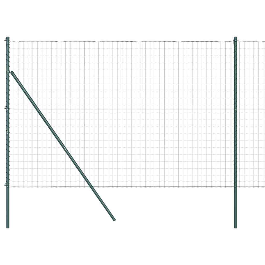Staket med stolpar Grön 1.5 x 10 m Stål