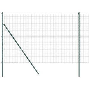 Staket med stolpar Grön 1.5 x 10 m Stål