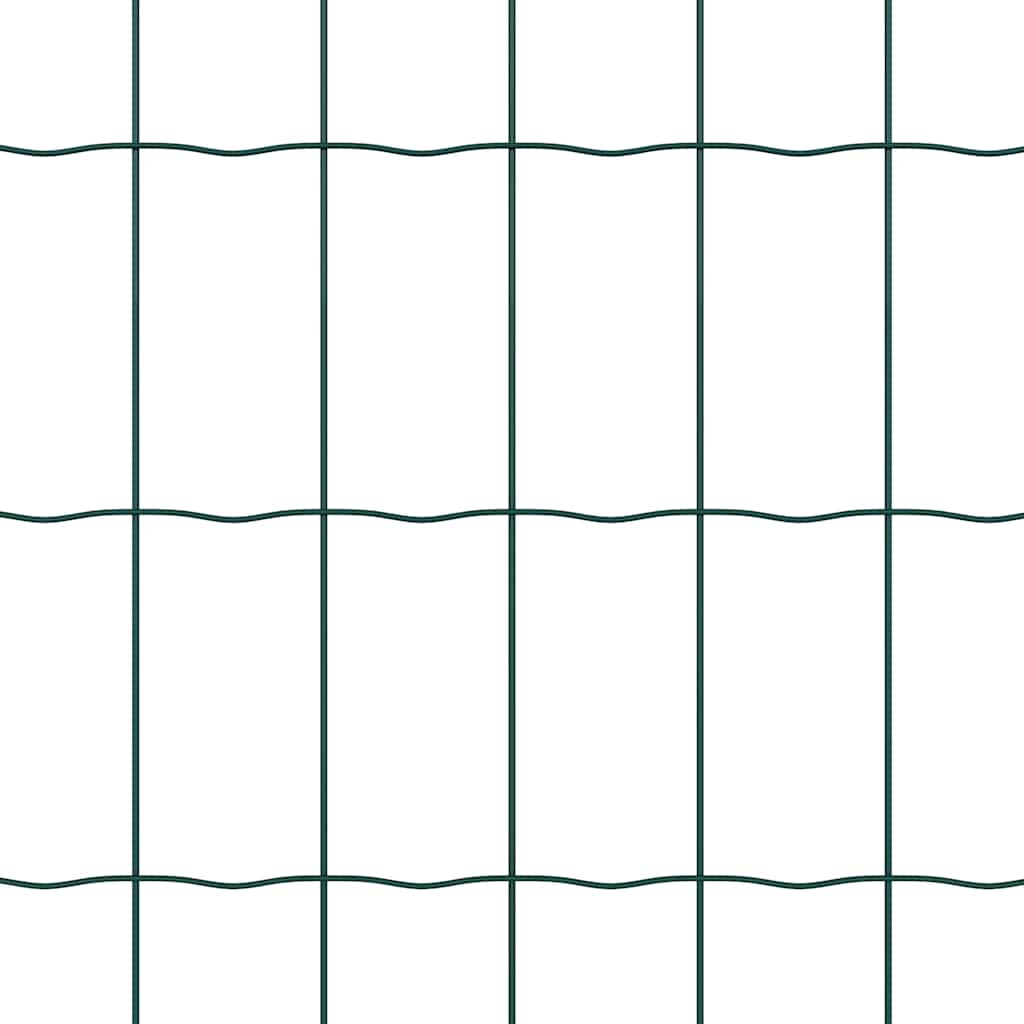 Stängsel med stolpe Grön 1 x 10 m Stål och PVC