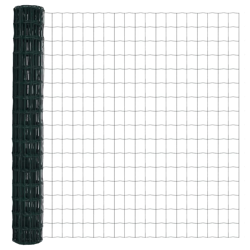 Stängsel med stolpe Grön 1,6 x 10 m Stål och PVC