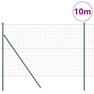 Stängsel med stolpe Grön 1,6 x 10 m Stål och PVC