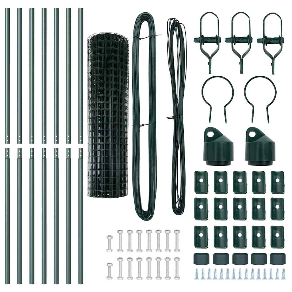 Stängsel med stolpe Grön 1,2 x 10 m Stål