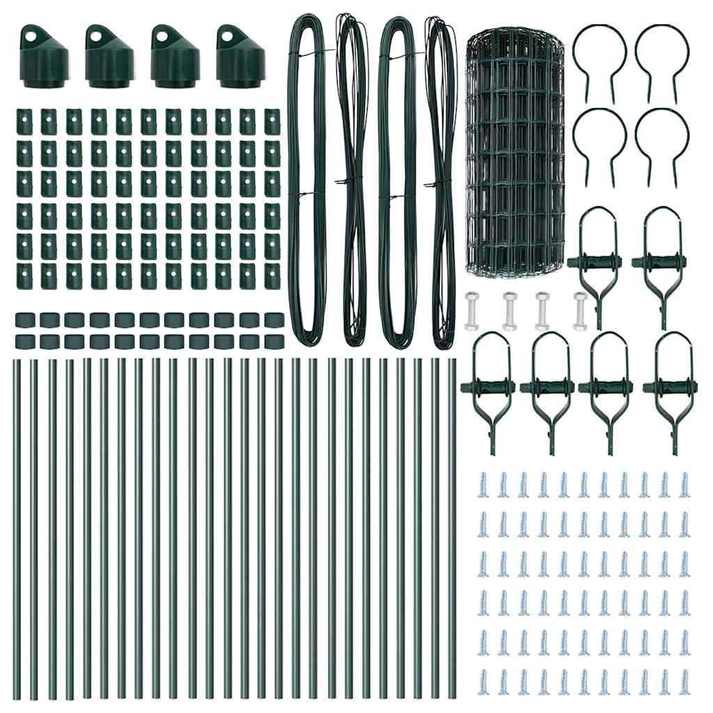 Stängsel med stolpe Grön 0,6 x 50 m Stål och PVC