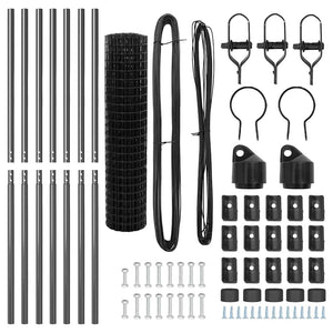 Stängsel med stolpe Grå 1,2 x 10 m Stål och PVC