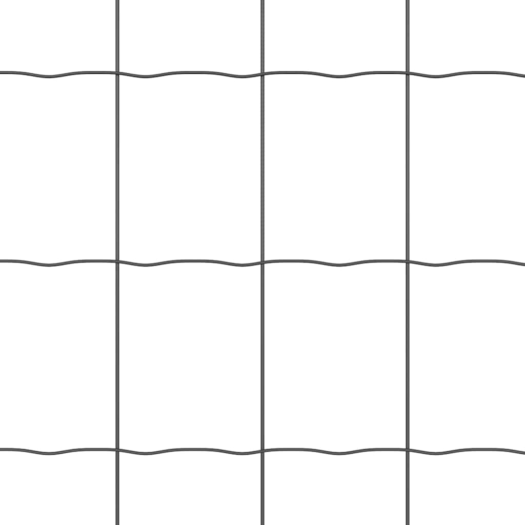 Stängsel med stolpe Grå 1,5 x 10 m Stål och PVC
