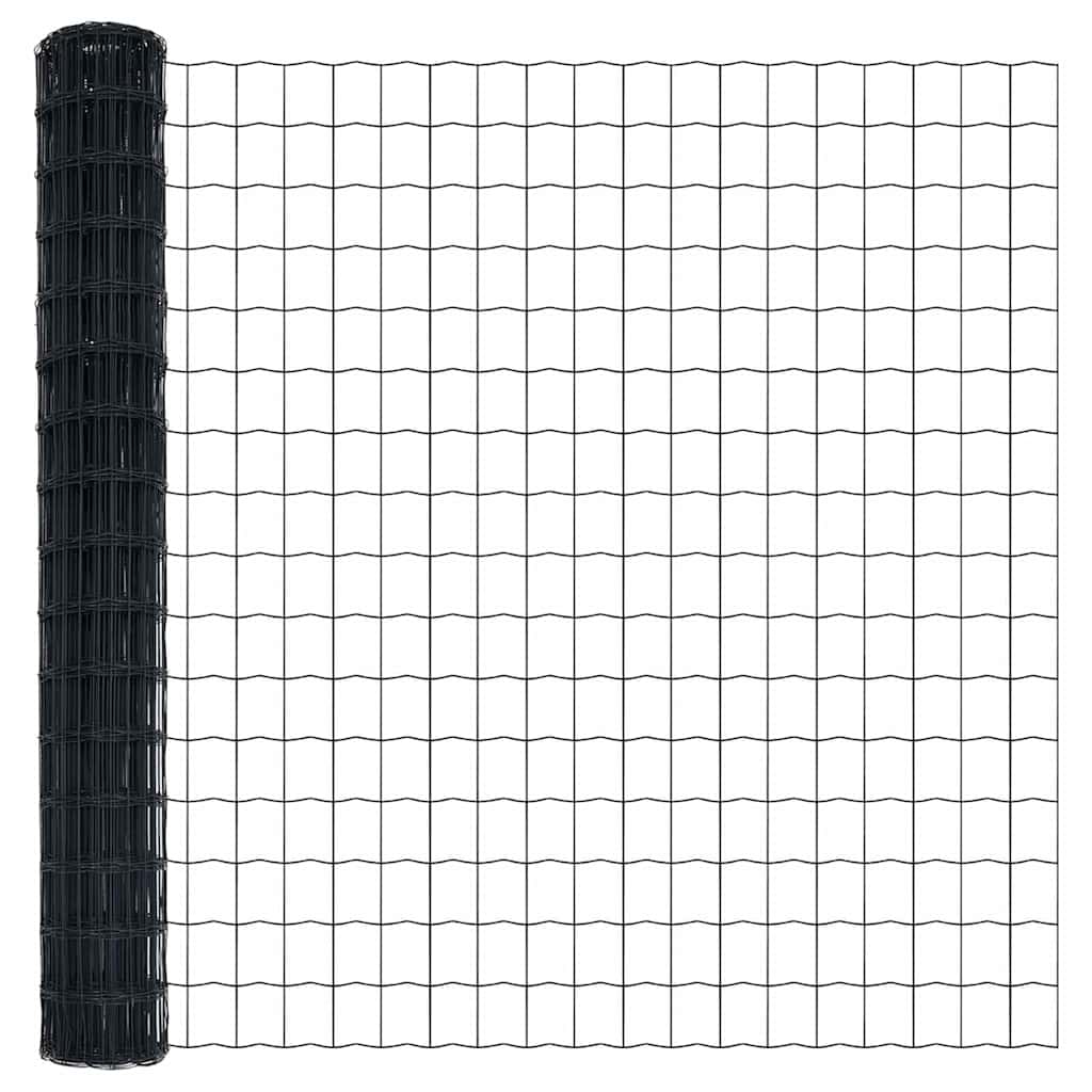 Stängsel med stolpe Grå 1,5 x 10 m Stål och PVC