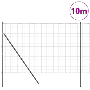 Stängsel med stolpe Grå 1,5 x 10 m Stål och PVC