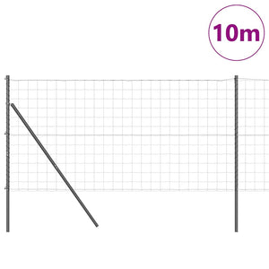 Stängsel med stolpe Grå 1,4 x 10 m Stål och PVC