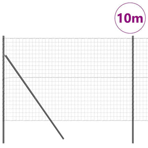 Stängsel med stolpe Grå 1,6 x 10 m Stål och PVC