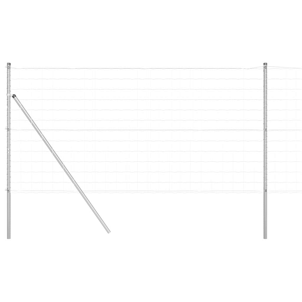 Stängsel med stolpe Silver 1,2 x 10 m Stål och PVC