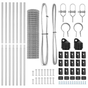 Stängsel med stolpe Silver 1,2 x 10 m Stål och PVC