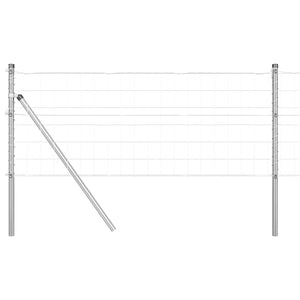 Stängsel med stolpe Silver 0,4 x 25 m Stål och PVC