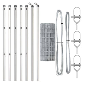 Stängsel med stolpe Silver 0,4 x 25 m Stål och PVC