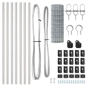 Stängsel med stolpe Silver 0,4 x 25 m Stål och PVC