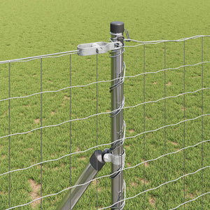 Stängsel med stolpe Silver 1 x 10 m Stål och PVC